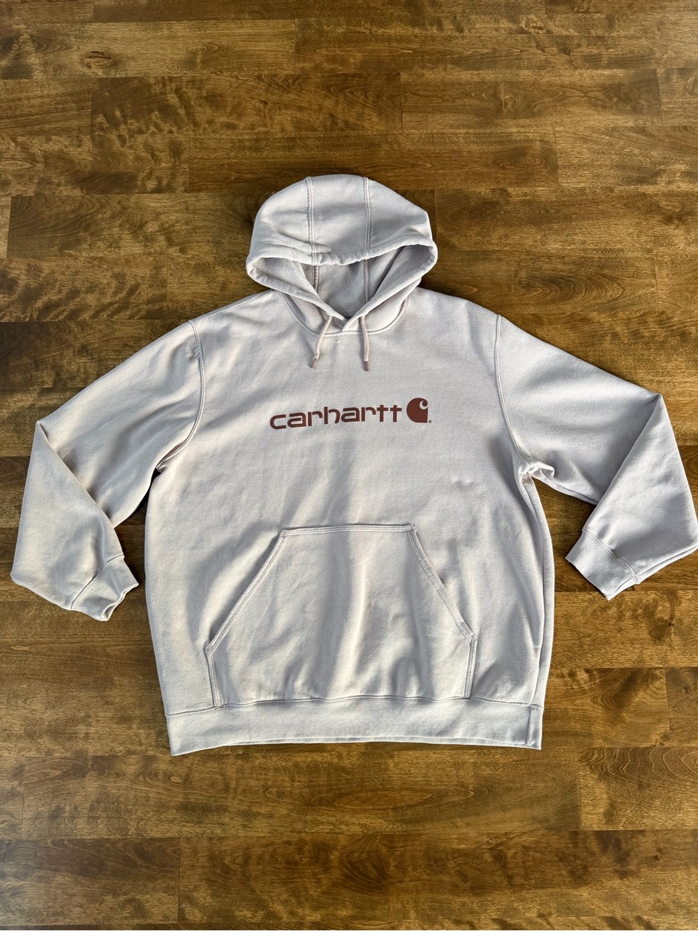 Carhartt Logo Loose Fit Pullover Hoodie 2XL Beige Brown Workwear